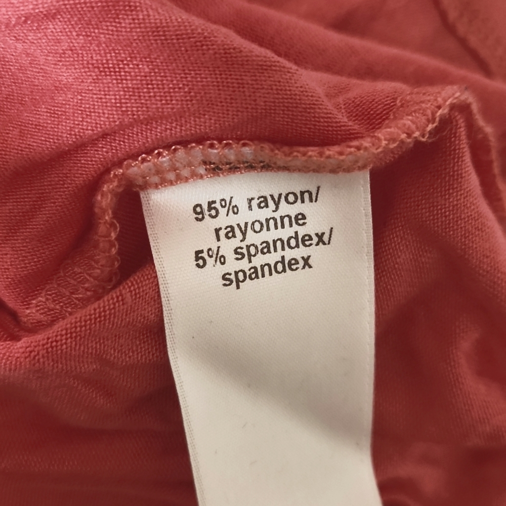 Maurices Coral Quarter Sleeve Top with Criss Cross Chest - Picture 4 of 5